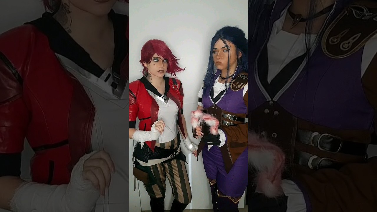 Cat girls are sexy? Nya | Vi & Caitlyn Kiramman @nikkihatsunecosplay #cosplay Arcane