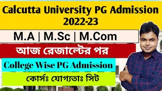 Calcutta University PG Admission 2022-23: Colleges PG Courses: Eligibilty: Seat: CU M.A: M.SC: M.COM