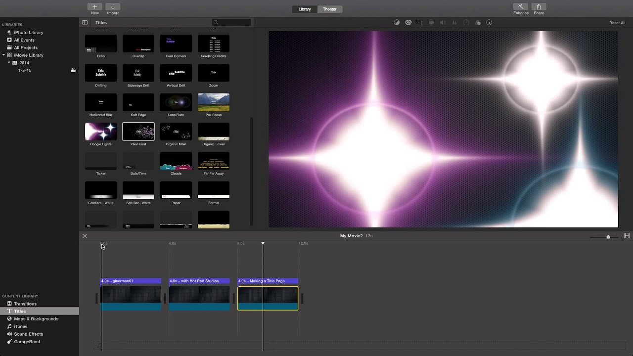 imovie 10.1.4 add text to title