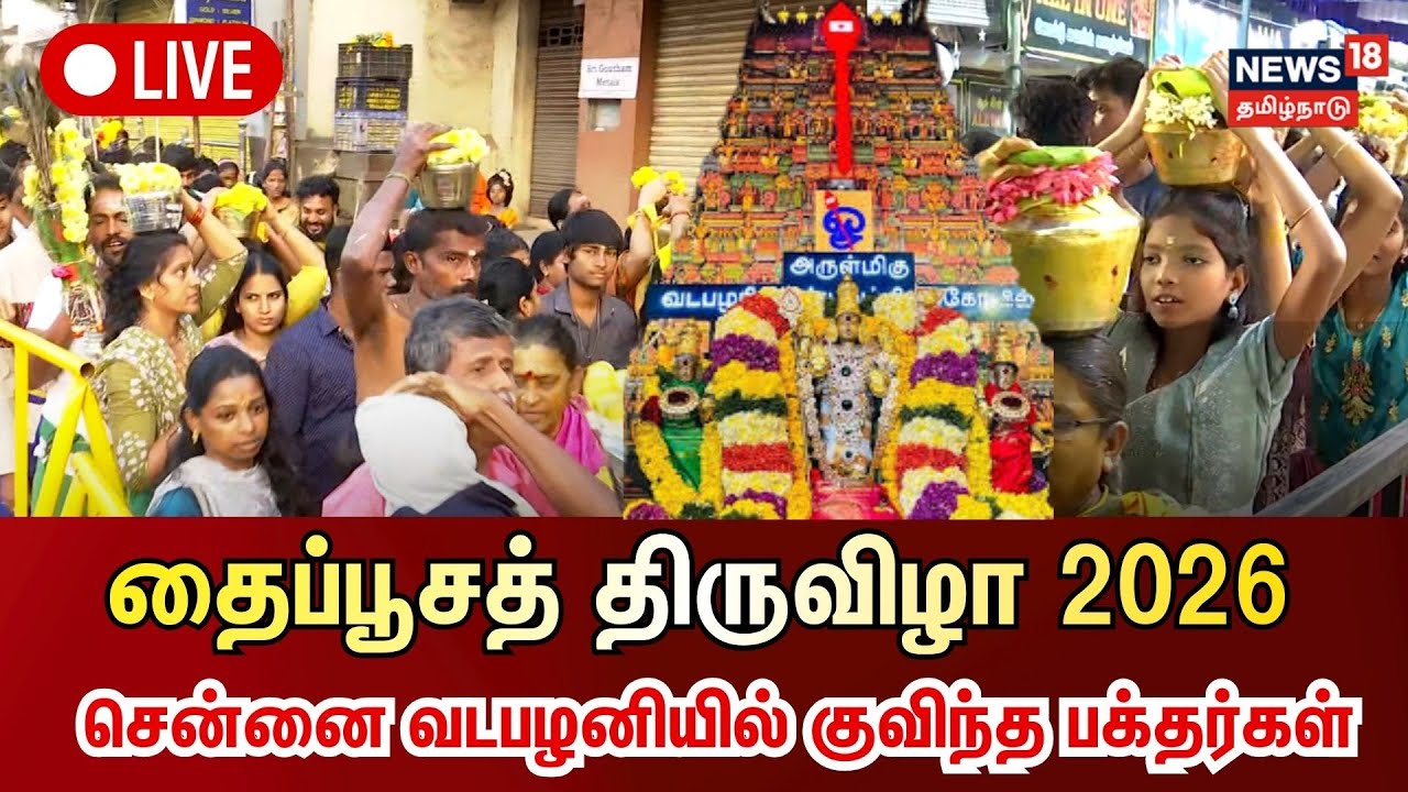 🔴LIVE : Thaipusam 2026 | தைப்பூசத் திருவிழா - சென்னை வடபழனியில் குவிந்த பக்தர்கள் | N18L