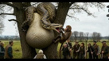 Brave heroes save poor baby monkey from terrifying attack of giant python 🐍