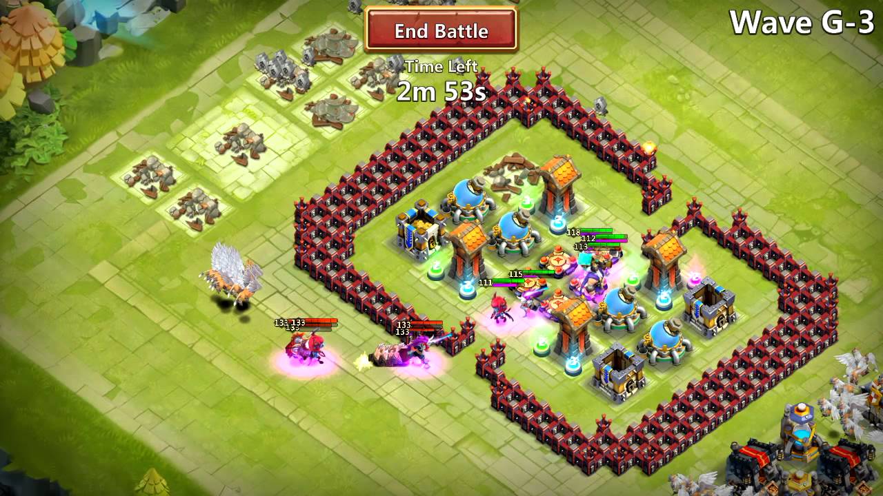 Castle Clash HBM (Here Be Monsters) Wave G first try Garrisoned new base design
