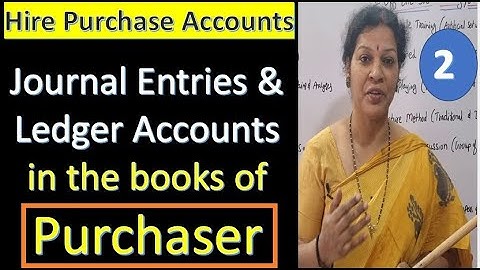 2. Problem on Journal Entries & Ledger Acounts in the books of Purchaser - Hire Purchase Accounts
