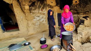 Devoted Mother living in Cave and Cooking the Best Food of Afghanistan | Village Life