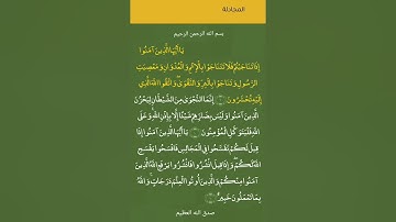يا أيها الذين آمنوا إذا تناجيتم فلا تتناجوا بالإثم و العدوان ومعصيت الرسول .... آيات ومعانى  Quran