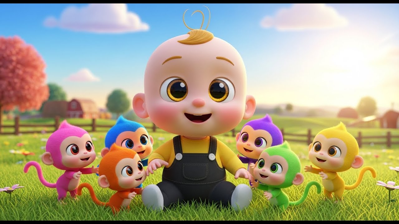 Five Little Monkeys | Newborn Baby Songs & Nursery Rhymes - YouTube