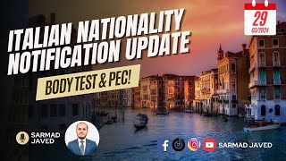 Notification update about Italian Nationality 29/03/2024