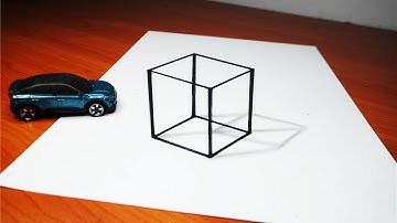 How to Draw a Cube 3D Trick art on Graph paper easy for beginner | 3D trick art