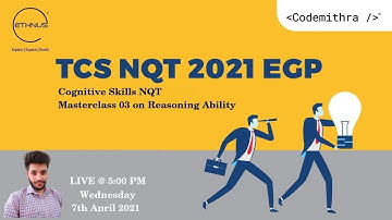 TCS NQT 2021 | Ethnus Guidance Program | Cognitive Skills - Reasoning Ability
