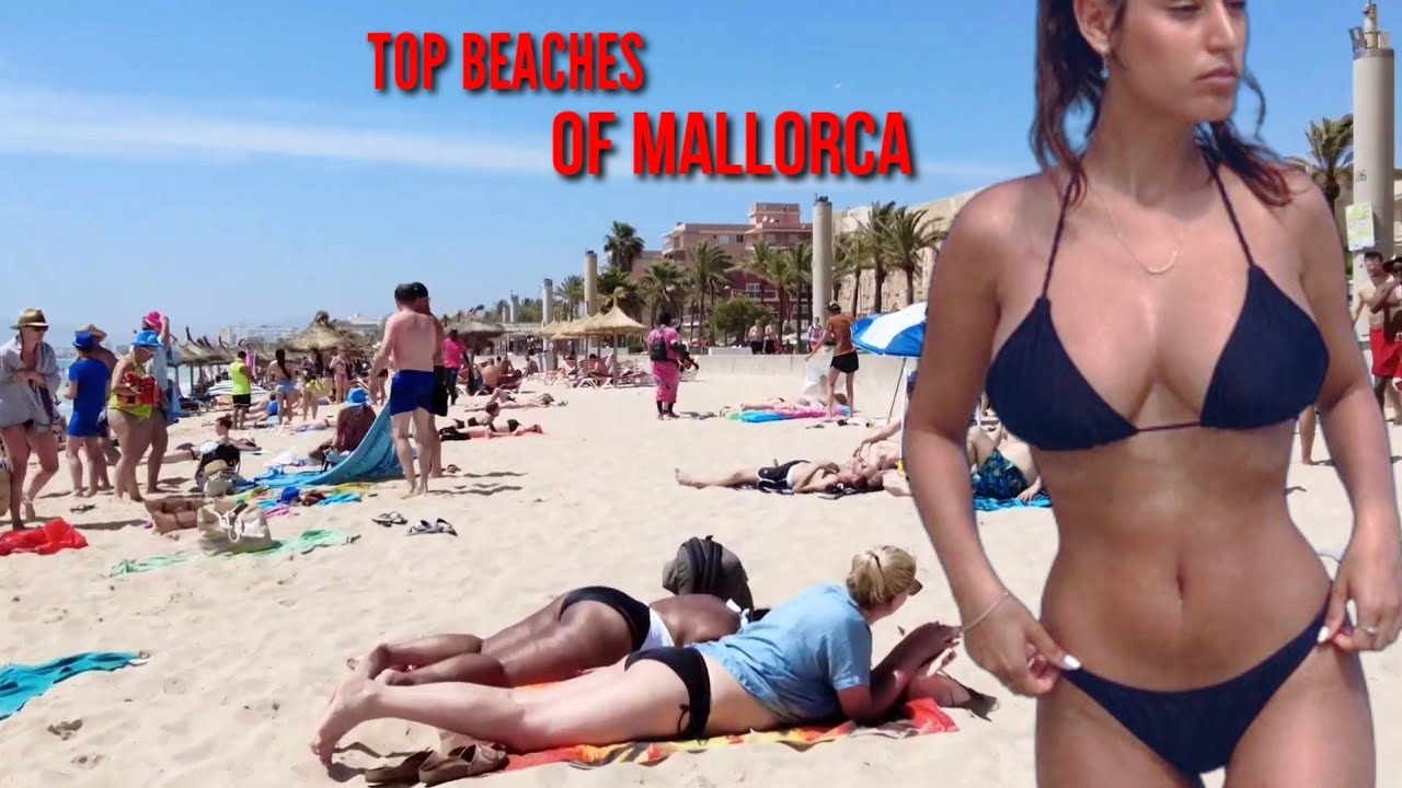 TOPLESS MALLORCA BEACHES SArenal BEACH ⛱ BEACH WALK TOUR Best Spain 🇪🇸 BEACHES 2022