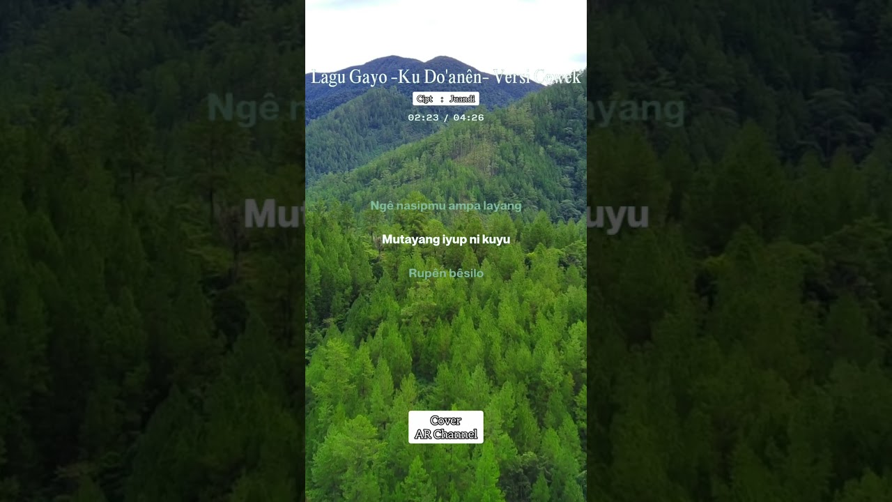 Lagu Gayo Terbaru 2026 -Ku Do'anen- Versi Cewek Cover AR Channel 