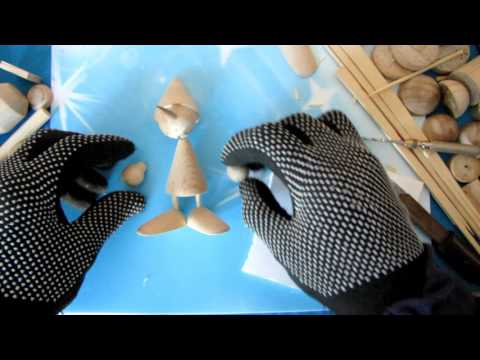 сделать БУРАТИНО, кукла из дерева, человечек из дерева, Буратино из дерева, сделать самому, нос