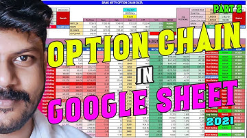 How to create Option chain data in Google Sheet in tamil 2021 | option chain analysis tamil - Part 2