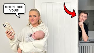 LEAVING THE BABY HOME ALONE PRANK!! *SHE FREAKS OUT*