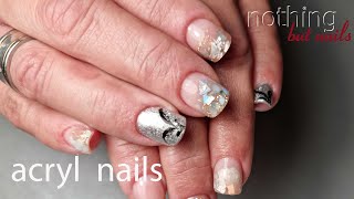 acrylic nails apricot silver - naildesign