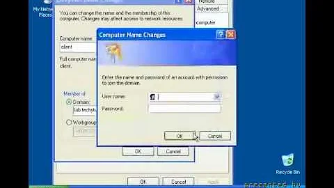 Joining a Windows XP client to the domain