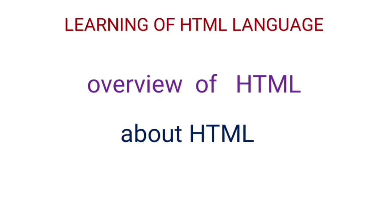 How to learn html language || Learning of html language || On English ...