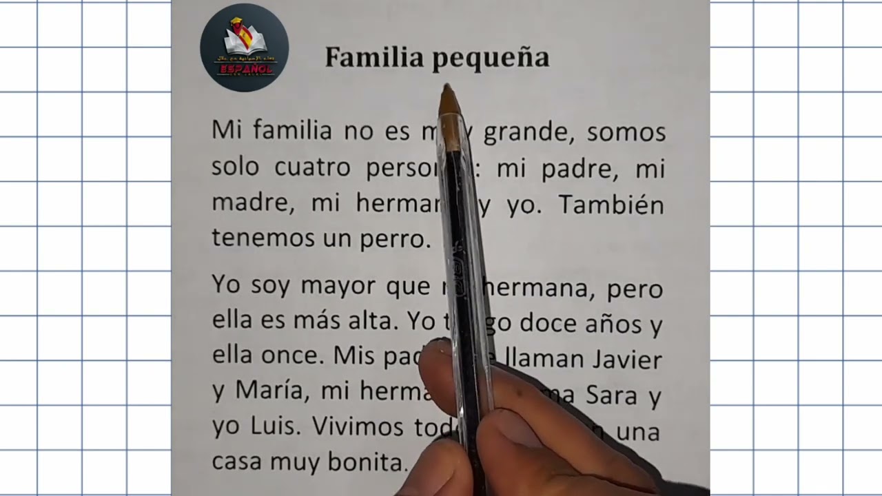 تعلم القراءة الإسبانية من الصفر مع القواعد familia pequeña #تعلم_اللغة_الاسبانية