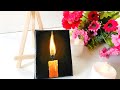 How to paint a realistic candle on mini canvas with acrylics | Amrutha Art Studio