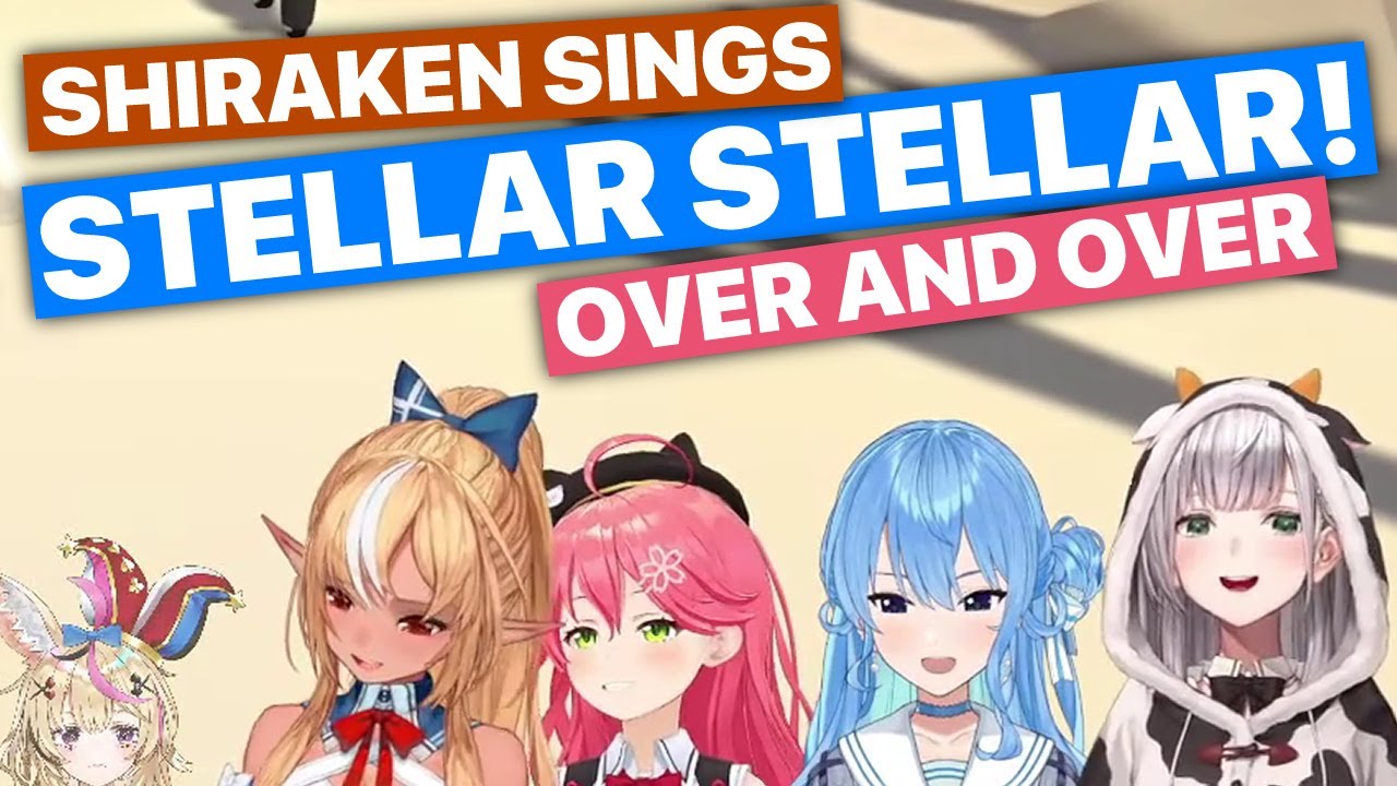 Shiraken Sings Stellar Stellar Over & Over (Miko, Suisei, Flare, Noel, Polka / Hololive) [Eng Subs]