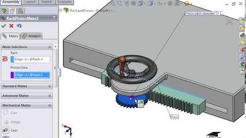 5 Advanced Mate Types   07 Rack and Pinion Mate
