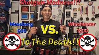 Mossberg 500 VS. Winchester 1200 Defender shotgun battle In a side by side shootout w J FLO Rhino.