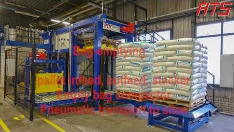 Bagemptying with pallet infeed stacker compactor silotransport