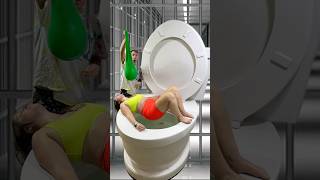 My Twin Brother Pranked Me In The Worlds Largest Toilet In Jail With Ballooon #Shorts