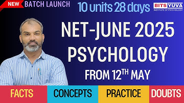 1. Emergence of Psychology, CRASH COURSE, JUNE 2025 NET, with Deepak Sharma, Bits Yuva