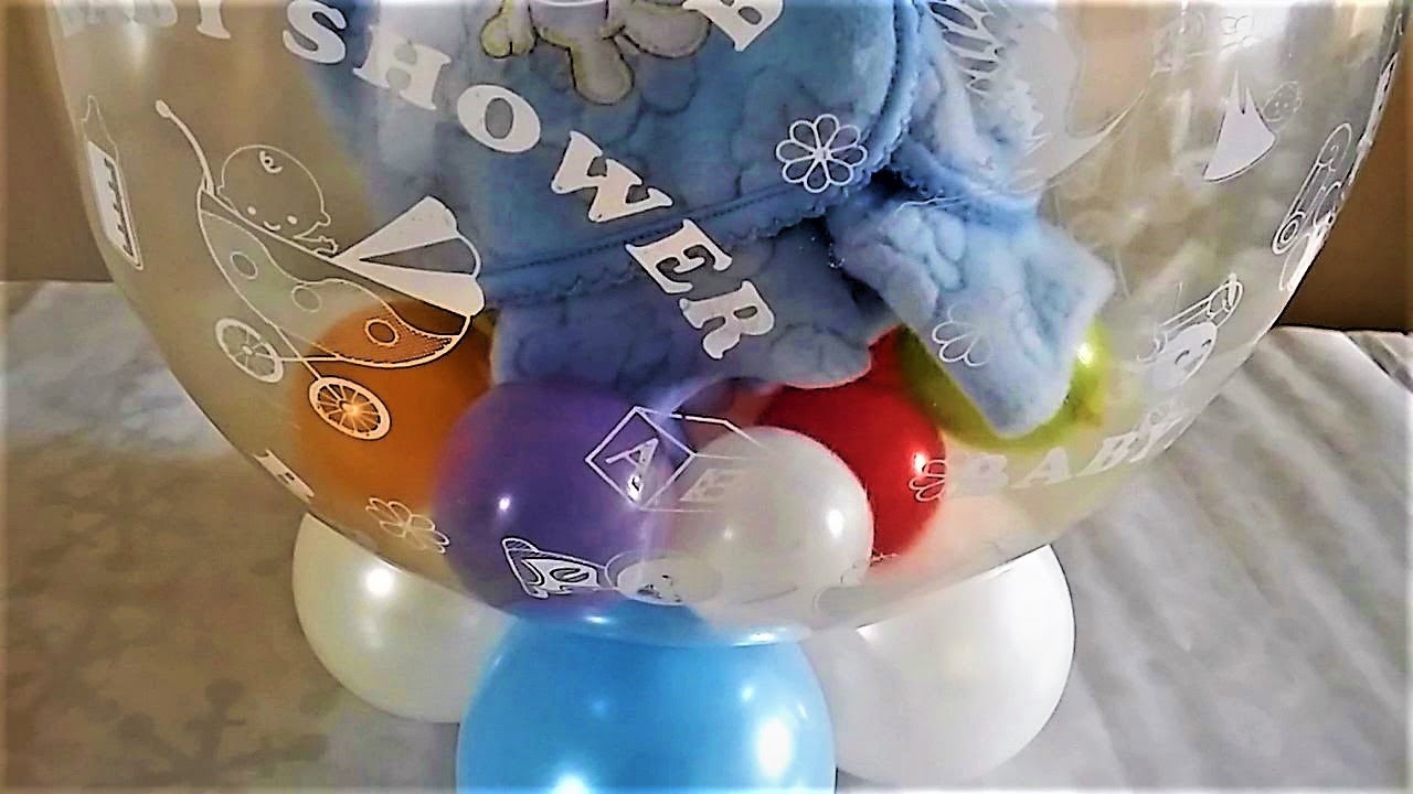 sátira Corchete Esperanzado Baby shower gift inside a balloon - YouTube