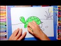 How to draw a turtle- coloring turtle - Vẽ con rùa - Hướng dẫn vẽ con rùa