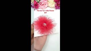 Flor de Tul en Bandita, fácil y rápida de hacer #shorts | Easy Tulle Flower Headband DIY