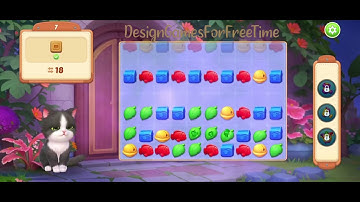 Kitten Match - Level 7 gameplay cute match puzzle design decor build casual mobile game walkthrough