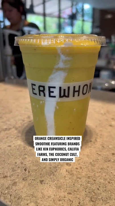 The brand new Bella Hadid x Erewhon KINSICLE smoothie 🍊 #foodreview #smoothie #erewhon #bellahadid