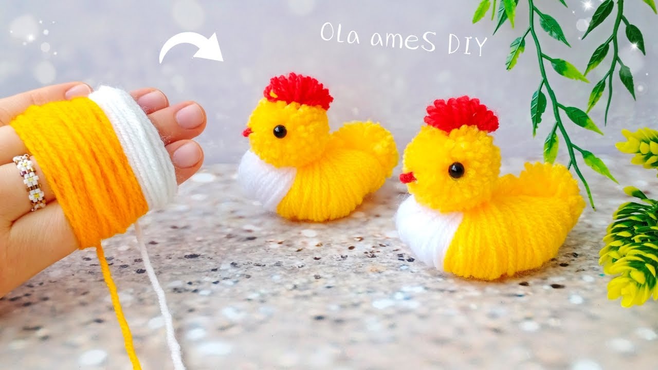 🐤🐣 Цыплята из Пряжи ❤️ Сделала Красивый Пасхальный Декор Очень Просто- Вам Точно Понравится эта Идея