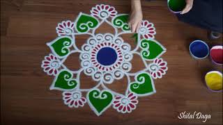 Diwali special rangoli designs with colours for 2021 | Dussehra rangoli design