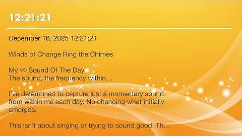 #ESOTD ♾️ December 16, 2025   12:21:21