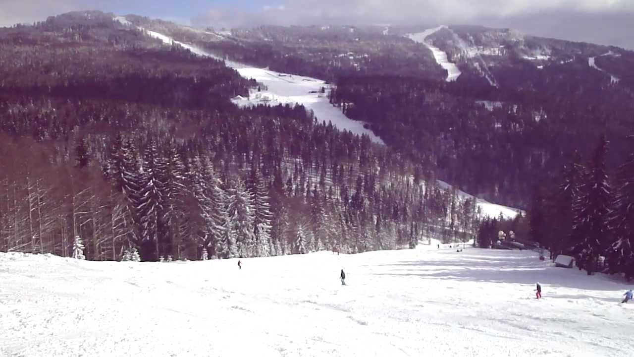One of the red ski runs - YouTube