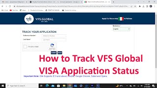 HOW TO TRACK VFS GLOBAL VISA APPLICATION STATUS |  | VFS GLOBAL | screenshot 5