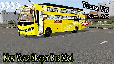 New Orange Travels Veera V6 Sleeper Bus Mod For Bussid l Bus simulator Indonesia#bussidmods