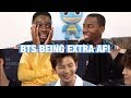 BTS BEING EXTRA AF IN AMERICA REACTION (FUNNY)