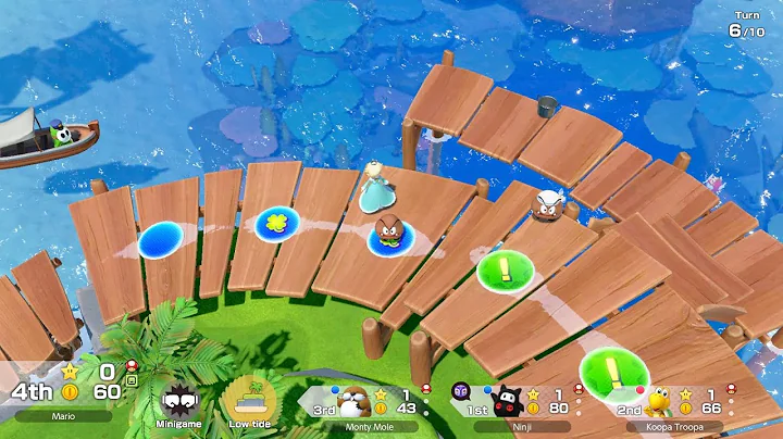 Super Mario Party Jamboree #129 Goomba Lagoon Goomba vs Koopa Troopa vs Monty Mole vs Ninji