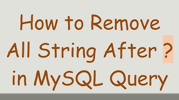 How to Remove All String After ? in MySQL Query