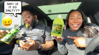 I Put Pickle Juice In My HUSBAND'S Prime To See His Reaction *SO HILARIOUS*