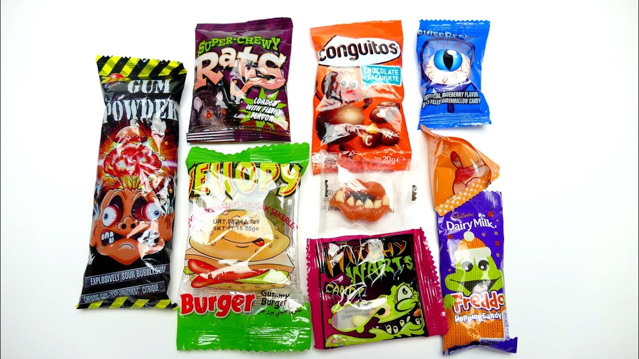 Crazy Candy Collection with Gummy Burger Super Chewy Rats Candy and Eye