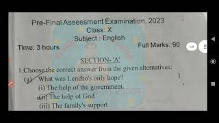 Pre-Final 2023|Class 10|English question paper with answers|Charaideo district|HSLC 2023 Pre test screenshot 4