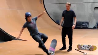 Bobby Lee Attempts To Skateboard