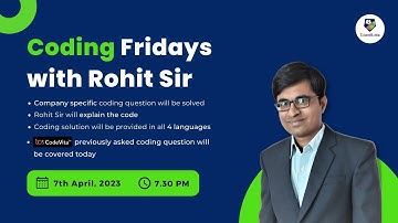Coding Fridays with Rohit Sir | TCS Codevita Previous Year Coding Question |Coding Practice Question