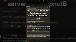 CoconutB leaks rust server IP live! #leak #coconutb #theburntpeanut #rust #shorts #live #gaming #wow