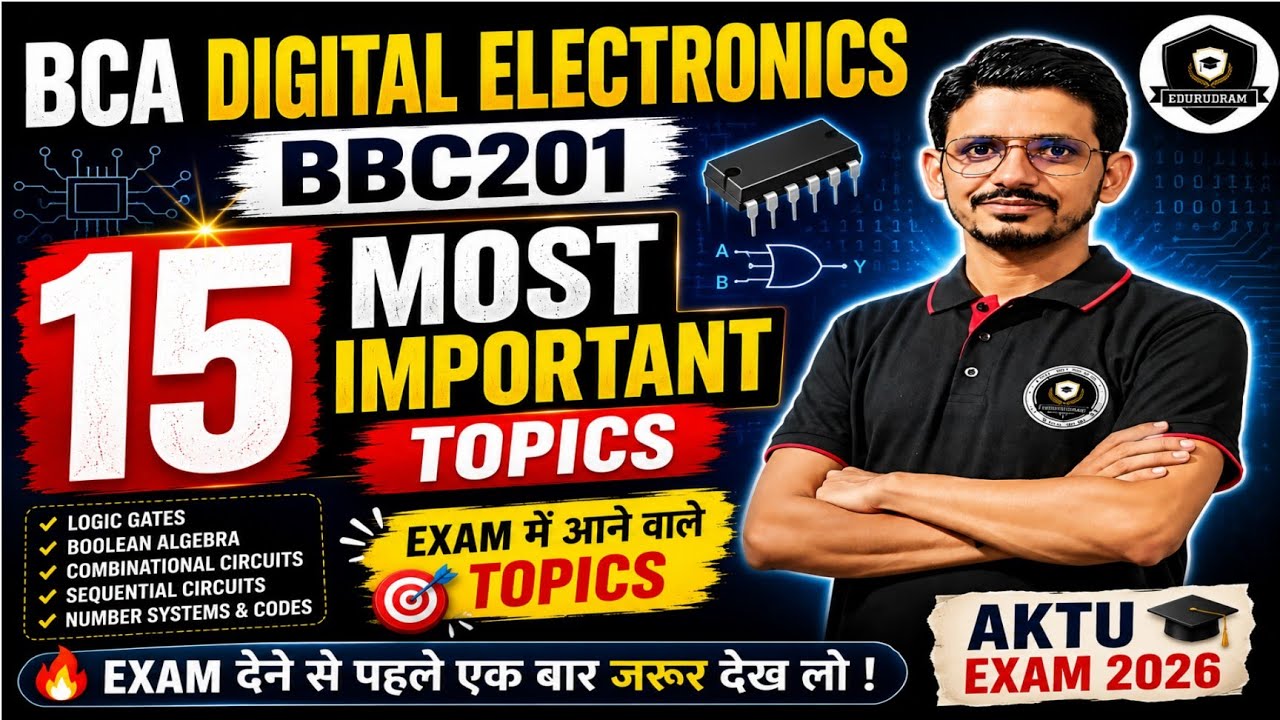 BCA Digital Electronics BBC201 | 15 Most Important Topics 🔥 Exam में ...